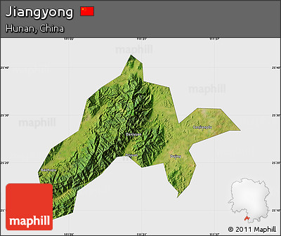 Satellite Map of Jiangyong, single color outside