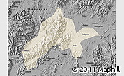 Shaded Relief Map of Jiangyong, darken, desaturated
