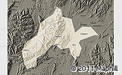 Shaded Relief Map of Jiangyong, darken