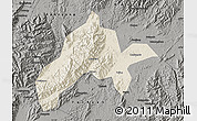Shaded Relief Map of Jiangyong, darken, semi-desaturated