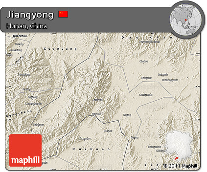 Shaded Relief Map of Jiangyong
