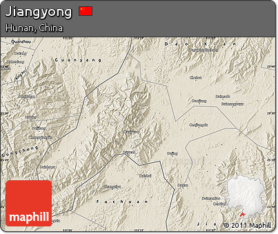Shaded Relief Map of Jiangyong