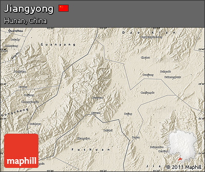 Shaded Relief Map of Jiangyong
