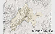 Shaded Relief Map of Jiangyong, lighten, semi-desaturated
