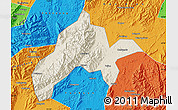 Shaded Relief Map of Jiangyong, political outside