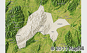 Shaded Relief Map of Jiangyong, satellite outside