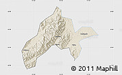 Shaded Relief Map of Jiangyong, single color outside