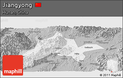 Gray Panoramic Map of Jiangyong