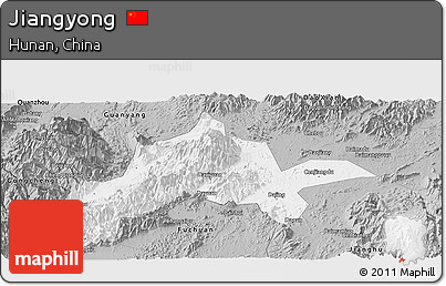 Gray Panoramic Map of Jiangyong