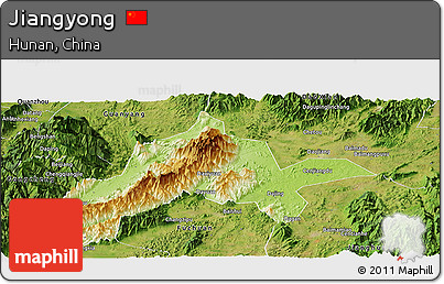 Physical Panoramic Map of Jiangyong, satellite outside