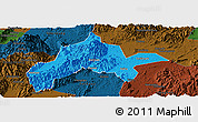Political Panoramic Map of Jiangyong, darken