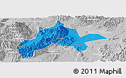 Political Panoramic Map of Jiangyong, lighten, desaturated