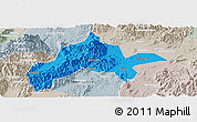 Political Panoramic Map of Jiangyong, lighten, semi-desaturated