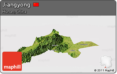 Satellite Panoramic Map of Jiangyong, cropped outside
