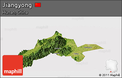 Satellite Panoramic Map of Jiangyong, cropped outside