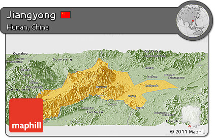 Savanna Style Panoramic Map of Jiangyong