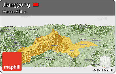 Savanna Style Panoramic Map of Jiangyong