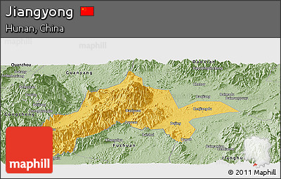 Savanna Style Panoramic Map of Jiangyong