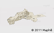 Shaded Relief Panoramic Map of Jiangyong, cropped outside