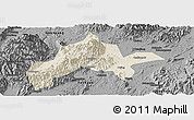 Shaded Relief Panoramic Map of Jiangyong, darken, desaturated