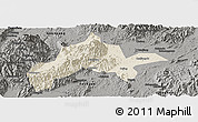 Shaded Relief Panoramic Map of Jiangyong, darken, semi-desaturated