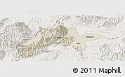Shaded Relief Panoramic Map of Jiangyong, lighten