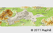 Shaded Relief Panoramic Map of Jiangyong, physical outside