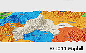 Shaded Relief Panoramic Map of Jiangyong, political outside