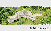 Shaded Relief Panoramic Map of Jiangyong, satellite outside