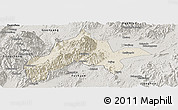 Shaded Relief Panoramic Map of Jiangyong, semi-desaturated