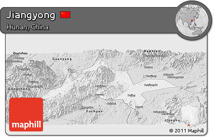 Silver Style Panoramic Map of Jiangyong