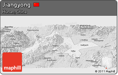 Silver Style Panoramic Map of Jiangyong