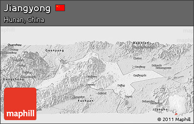 Silver Style Panoramic Map of Jiangyong