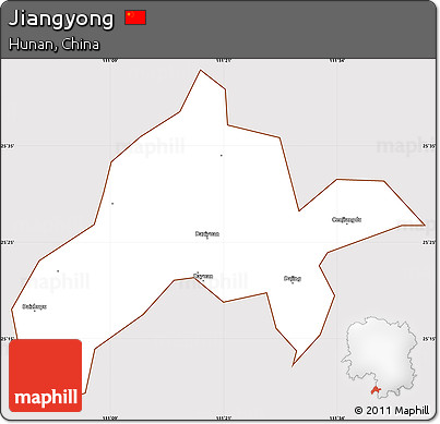 Classic Style Simple Map of Jiangyong, cropped outside