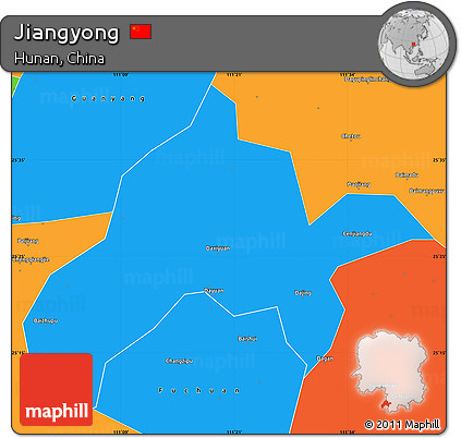 Political Simple Map of Jiangyong