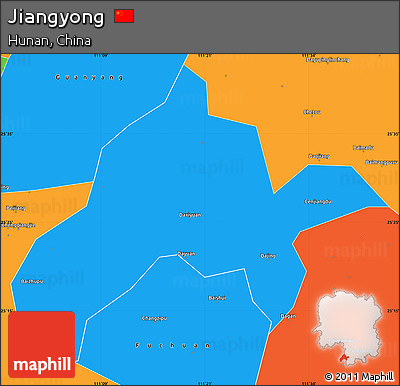 Political Simple Map of Jiangyong