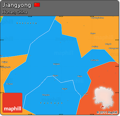 Political Simple Map of Jiangyong