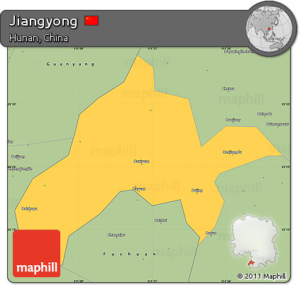 Savanna Style Simple Map of Jiangyong