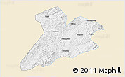 Classic Style 3D Map of Jing Xian, single color outside