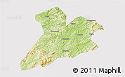 Physical 3D Map of Jing Xian, cropped outside