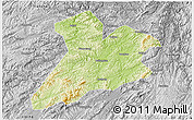 Physical 3D Map of Jing Xian, desaturated