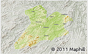 Physical 3D Map of Jing Xian, lighten, semi-desaturated