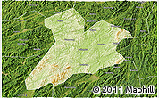 Physical 3D Map of Jing Xian, satellite outside