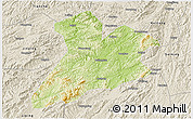 Physical 3D Map of Jing Xian, shaded relief outside