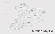 Silver Style 3D Map of Jing Xian, single color outside