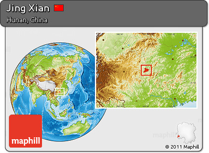 Physical Location Map of Jing Xian