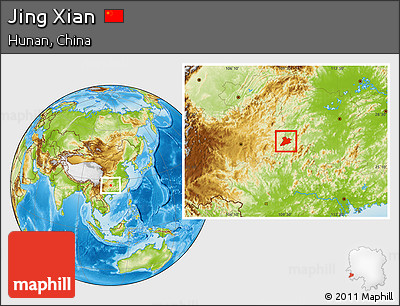 Physical Location Map of Jing Xian