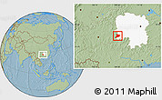 Savanna Style Location Map of Jing Xian, highlighted parent region, hill shading