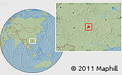 Savanna Style Location Map of Jing Xian, hill shading