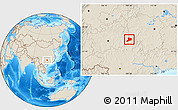 Shaded Relief Location Map of Jing Xian